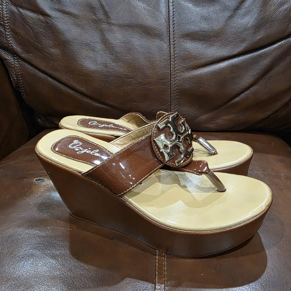 Angelique's Atelier Brown Wedge Sandals - Picture 4 of 5